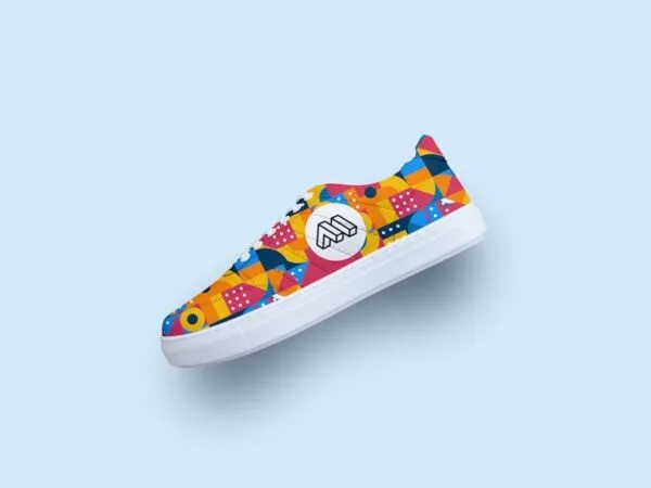 Floating Sneakers Mockup on Perspective View 1