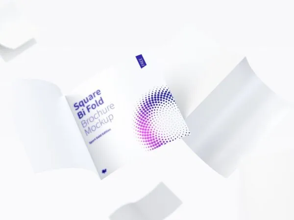 Floating Square Brochure Mockup 1