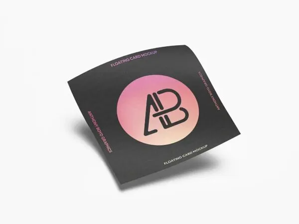 Floating Square Shaped Card Mockup 1