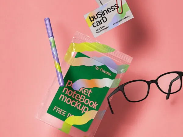Floating Stationery Mockup in Front View 1