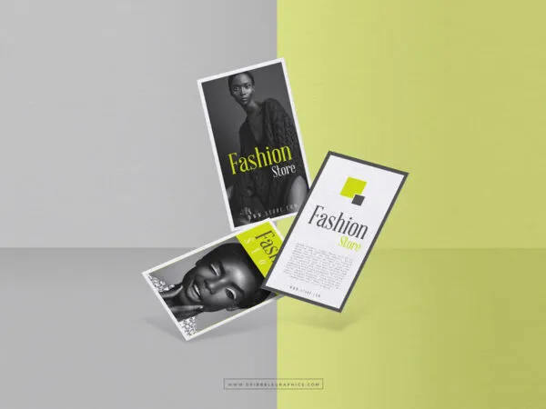 Floating Vertical Business Cards Presentation Mockup 1