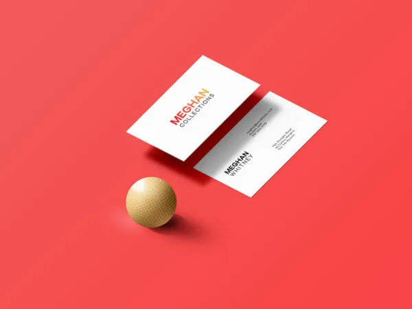 Floating and Placed Business Cards Mockup 1
