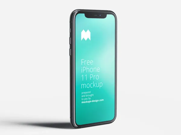 Floating iPhone 11 Pro Mockup on a White Background 1