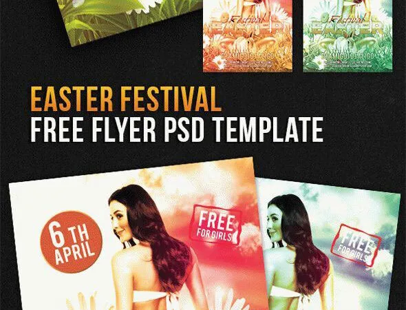 Floral Easter Festival Flyer and Facebook Cover Template 1