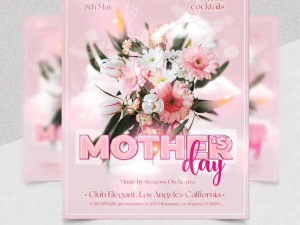 Floral Elegant Mothers Day Flyer Template 1