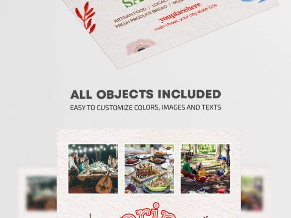 Floral Grids Spring Festival Flyer Template 1