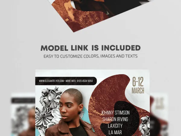 Floral Modern Fashion Week Flyer Template 1