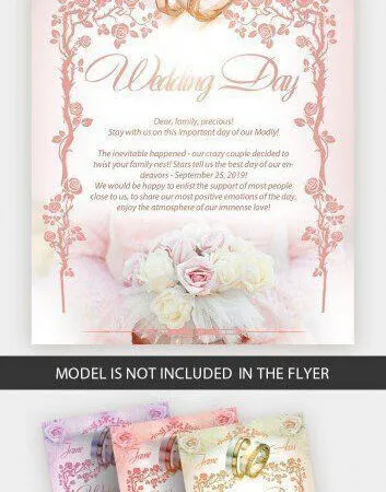 Floral Pinkish Wedding Flyer Template 1