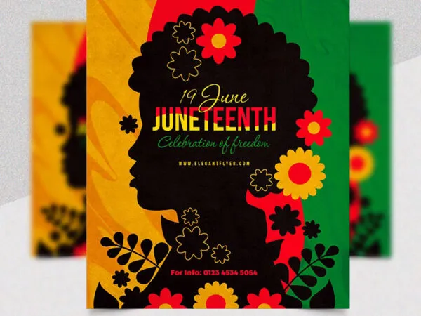 Floral Playful Juneteenth Flyer Template 1