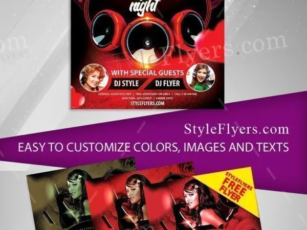 Floral Red Valentine Night Flyer Template 1