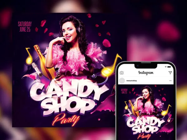 Floral Splash Sexy Girls Night Out Instagram Post Template 1
