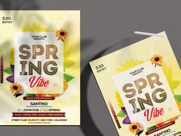 Floral Spring Event Flyer Template 1