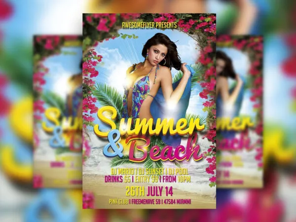 Floral SpringSummer Event Flyer Template 1