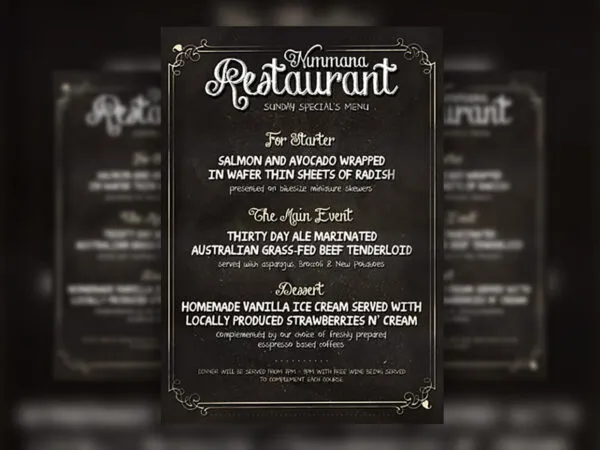 Flyer Template Featuring Classic Design Chalk Board Menu 1