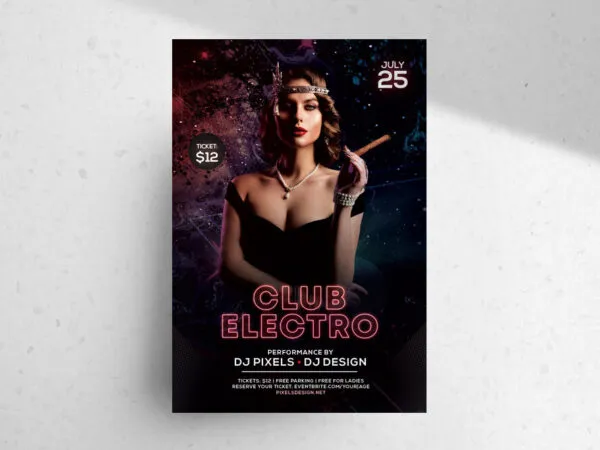 Flyer Template Featuring Electro Night Club 1