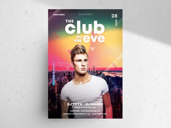 Flyer Template Featuring a Modern Club Party 1