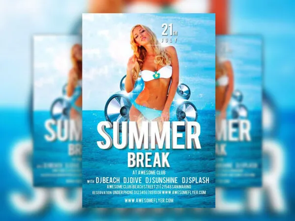 Flyer Template of an Upbeat Summer Break Party 1