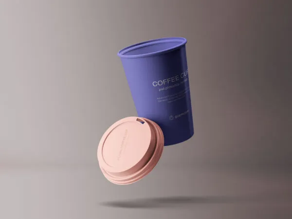 Flying Coffee Cup Mockup 1