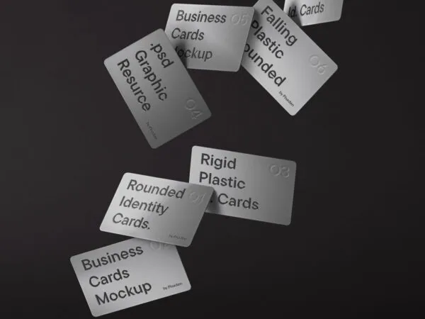 Flying Rounded Identity Card Mockup 1