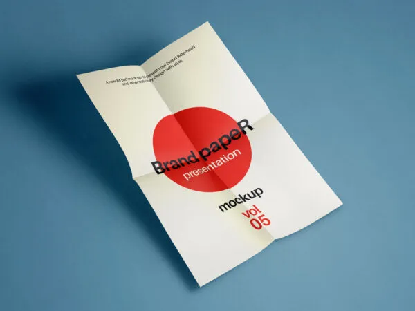 Folded A4 Paper Mock Up 1