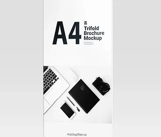 Folded A4 Trifold Brochure Mockup 1