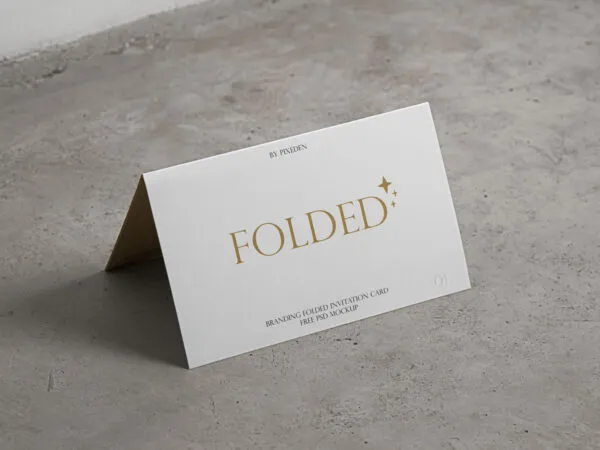 Folded Invitation Card Identity Mockup 1