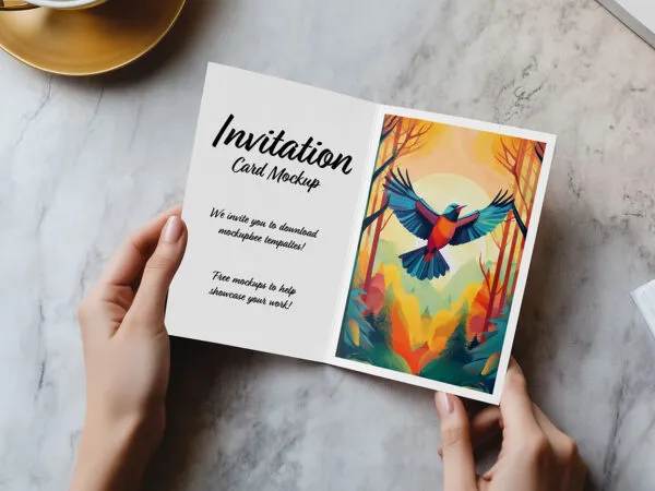 Folded Invitation Card Mockup 1