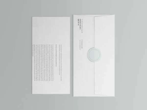 Folded Letter with Sealed Envelope Mockup 1