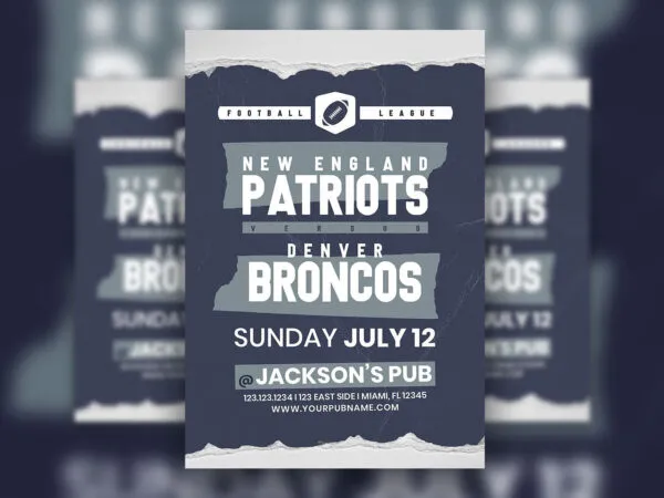 Football Gameday Flyer Template in Dark Blue 1