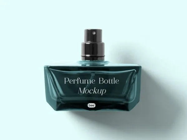 Foreside Sight of a Rectangular Perfume Bottle Mockup 1