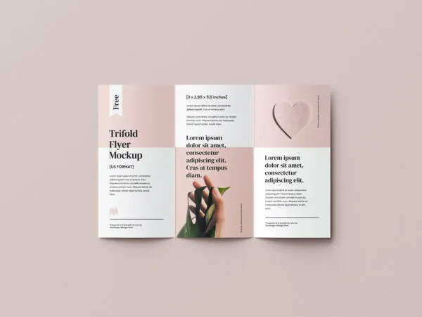 Four 285×55 In Tri Fold Flyer Brochure Mockups 1