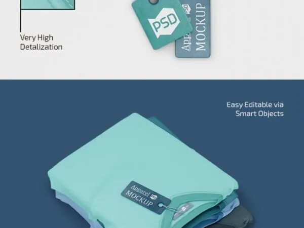 Four Apparels Hang Tags and Shopping Bag Mockups 1