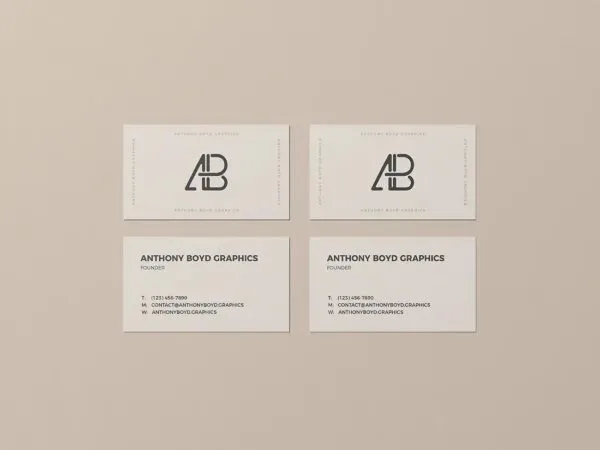 Four Business Cards Back and Front Mockup 1