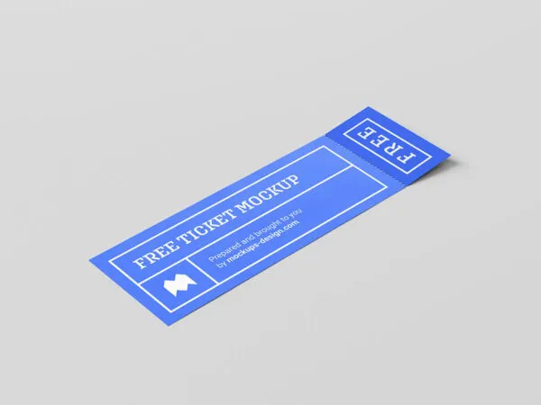 Four Different Views of a Simple Ticket Mockup 1