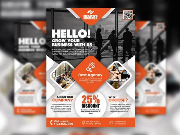 Four Geometric Business Flyer Templates 1