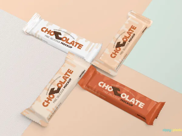 Four Luscious Chocolate Packaging Mockup 1