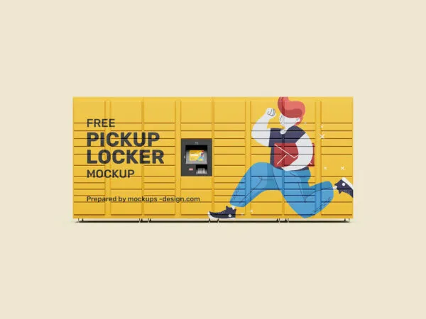 Four Pickup Locker Mockups with a Plain Background 1