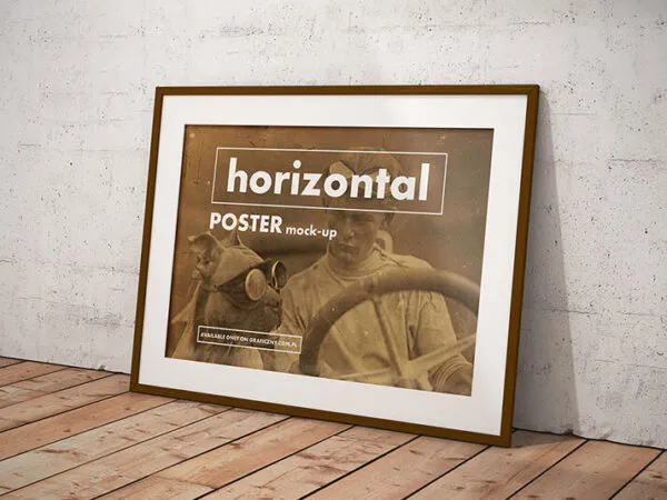 Four Poster Frame Mockups in Vertical and Horizontal Positions 1