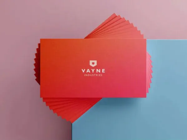 Four Sets of Stacked Business Cards Mockups 1