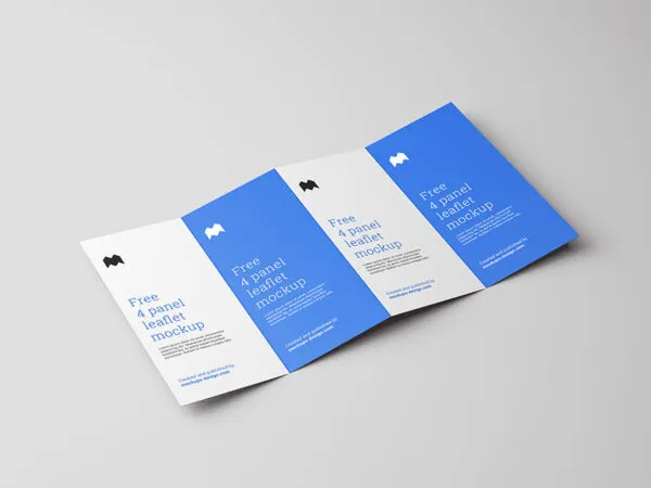 Four Shots of Four Fold Leaflets Mockup 1