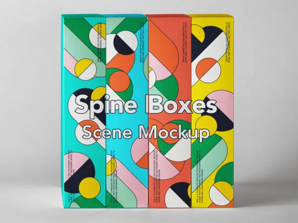 Four Thick Book Boxes Mockup Set 1