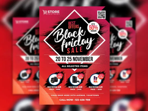 Frame Black Friday Sale Flyer Template 1