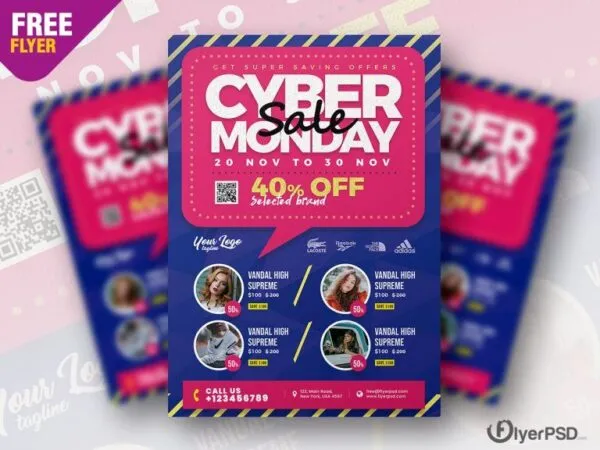Frame Cyber Monday Sale Flyer Template 1