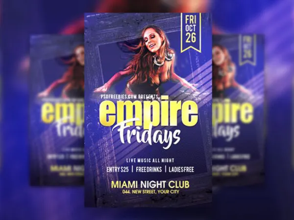 Frame Dance Club Party Flyer Template 1