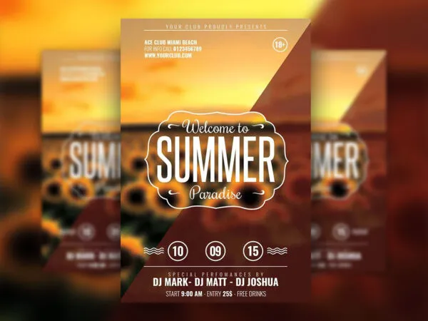 Frame Summer Event Flyer Template 1