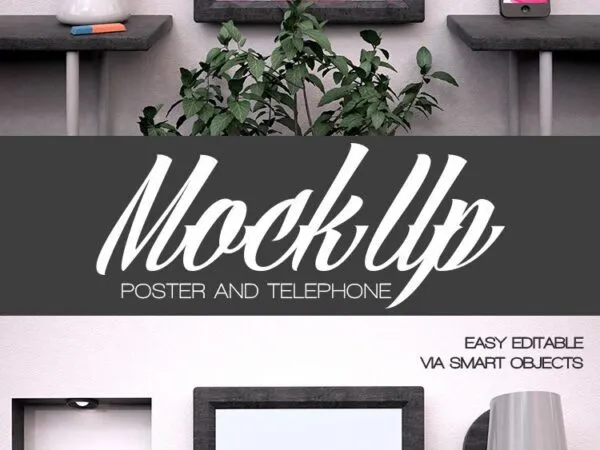 Frame and Phone in a Desirable Setup Mockup 1