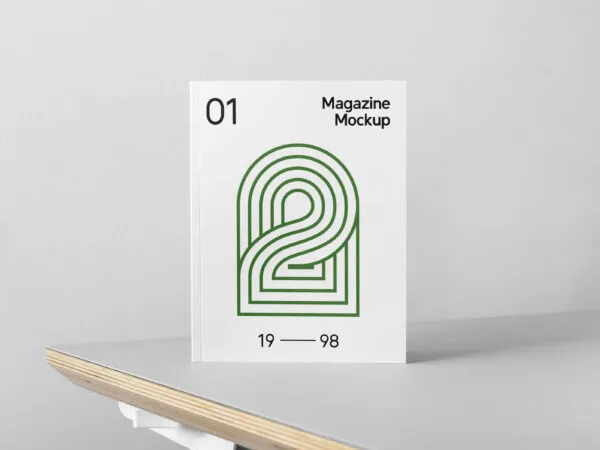 Front Book Cover Mockup Standing on the Table Corner 1