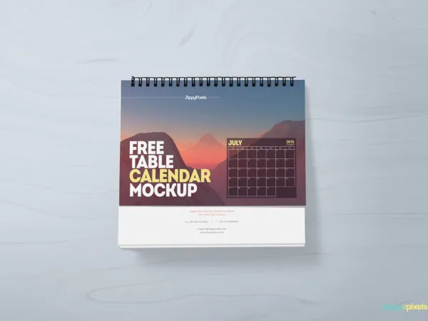 Front Facing Point of View Table Calendar Mockup 1