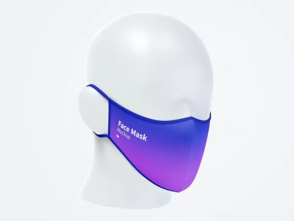 Front Half Side View Face Mask Mockup 1