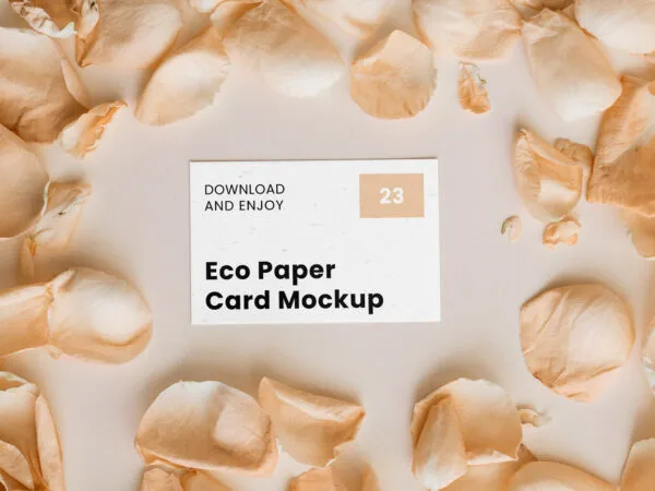 Front Shot of Business Card Mockup with Flower Petal 1